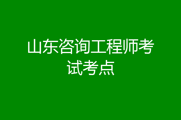 山东咨询工程师考试考点