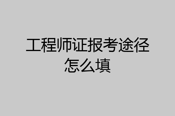 工程师证报考途径怎么填