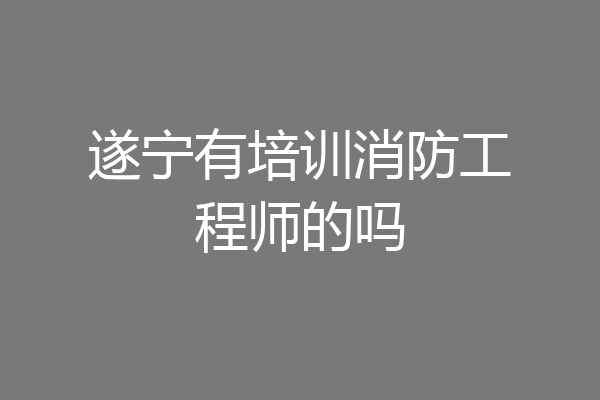 遂宁有培训消防工程师的吗
