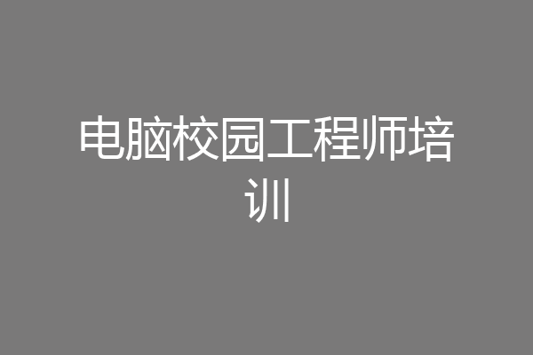 电脑校园工程师培训