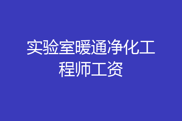 实验室暖通净化工程师工资