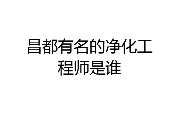 昌都有名的净化工程师是谁