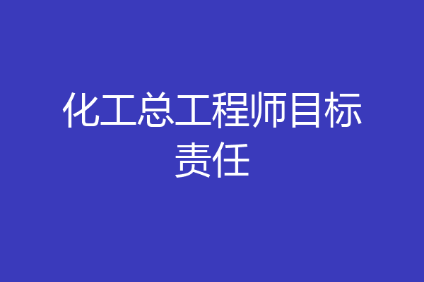 化工总工程师目标责任