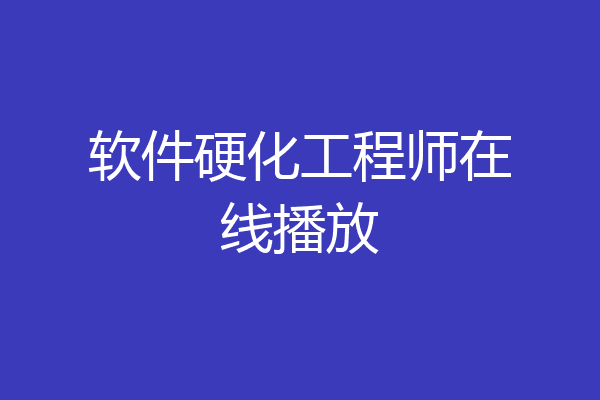 软件硬化工程师在线播放