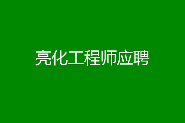 亮化工程师应聘