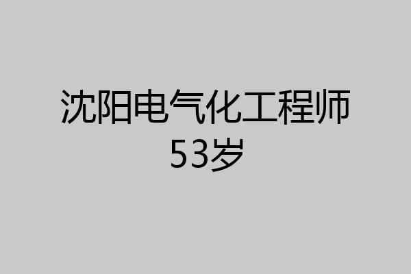 沈阳电气化工程师53岁