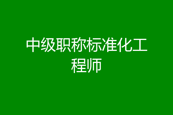中级职称标准化工程师