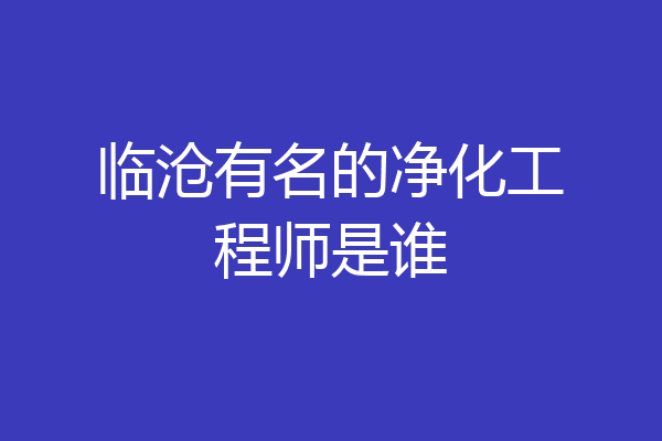 临沧有名的净化工程师是谁