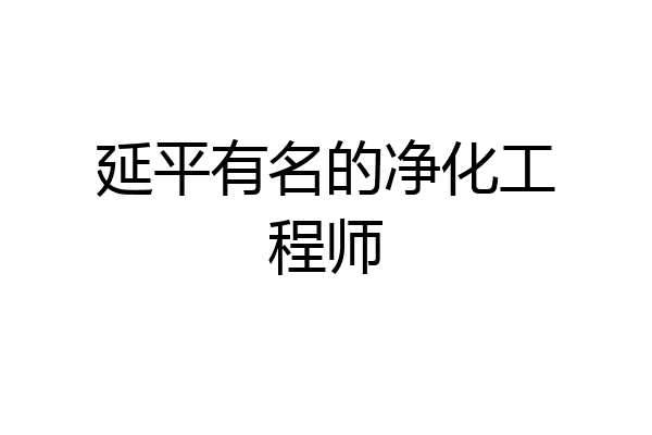 延平有名的净化工程师