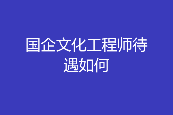 国企文化工程师待遇如何