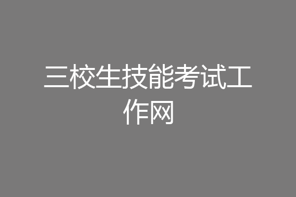 三校生技能考试工作网