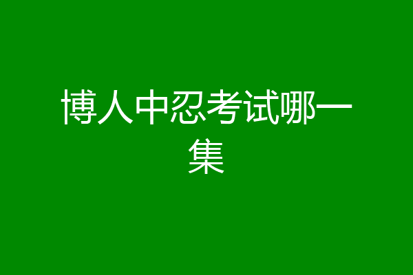 博人中忍考试哪一集