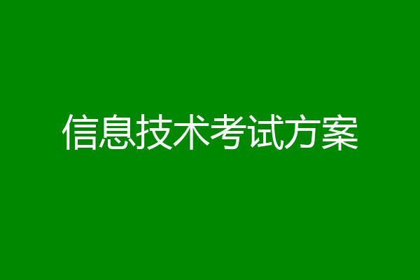 信息技术考试方案