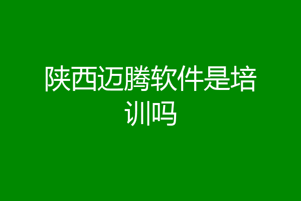 陕西迈腾软件是培训吗