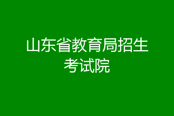 山东省教育局招生考试院