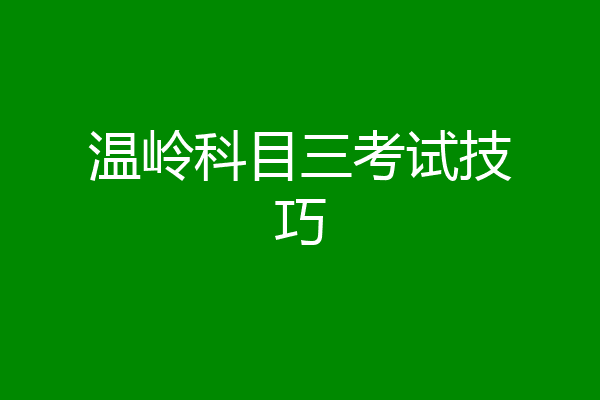 温岭科目三考试技巧