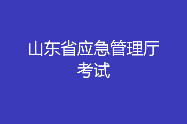 山东省应急管理厅考试