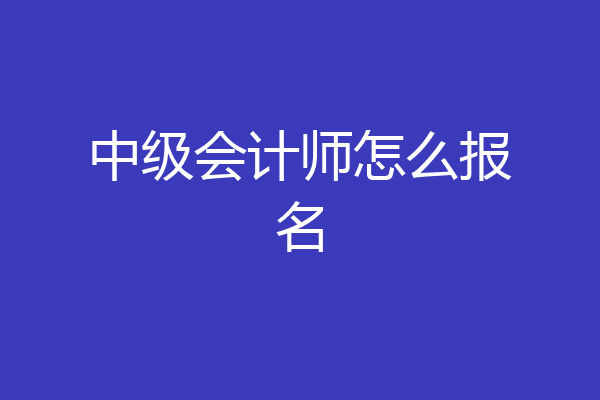 中级会计师怎么报名