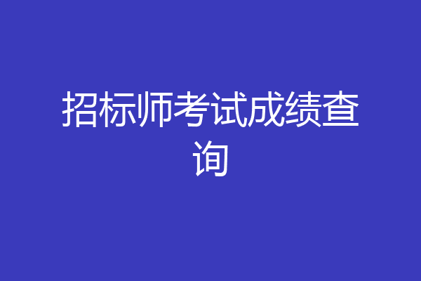 招标师考试成绩查询