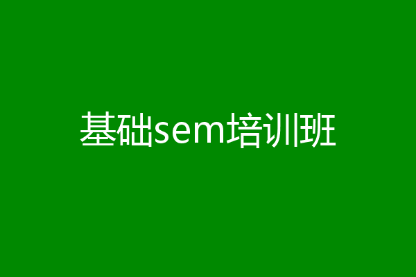 基础sem培训班