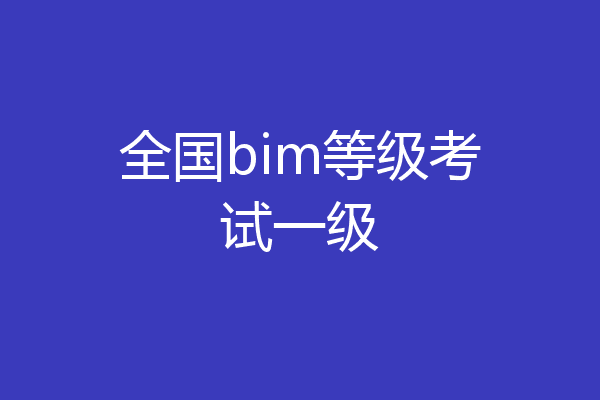 全国bim等级考试一级