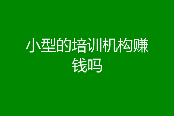 小型的培训机构赚钱吗