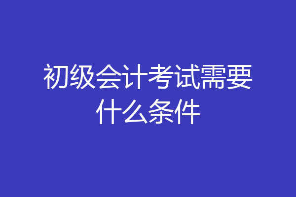 初级会计考试需要什么条件