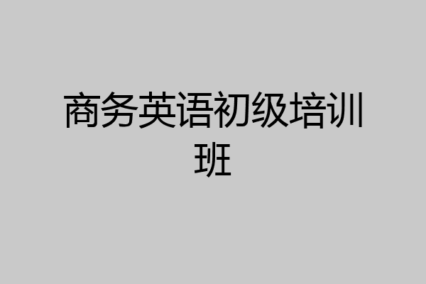 商务英语初级培训班