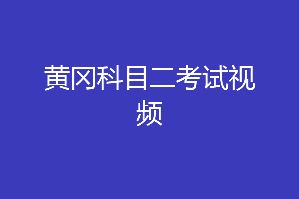 黄冈科目二考试视频