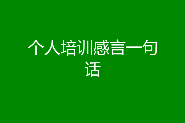 个人培训感言一句话
