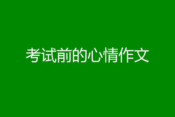考试前的心情作文