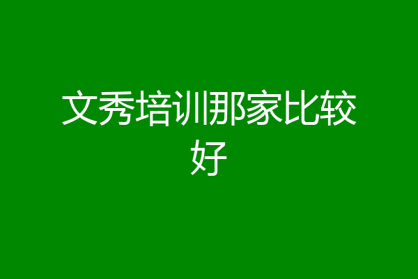 文秀培训那家比较好