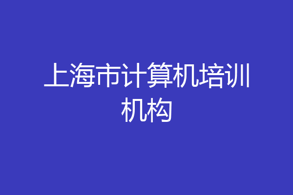 上海市计算机培训机构