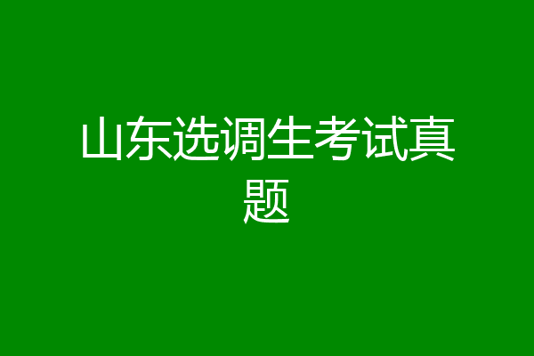山东选调生考试真题