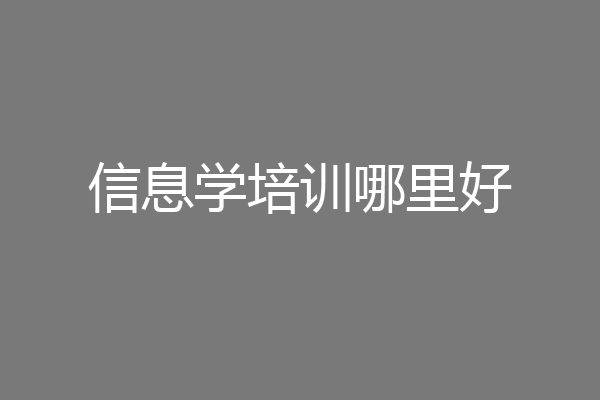 信息学培训哪里好