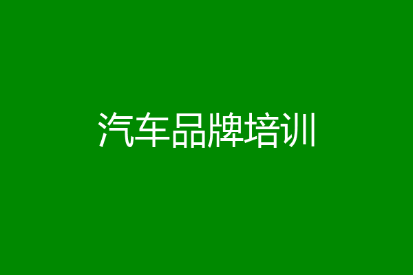 汽车品牌培训