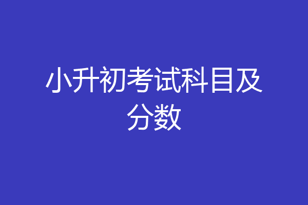 小升初考试科目及分数