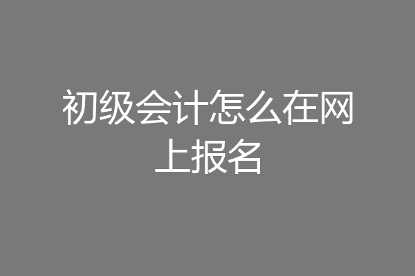 初级会计怎么在网上报名