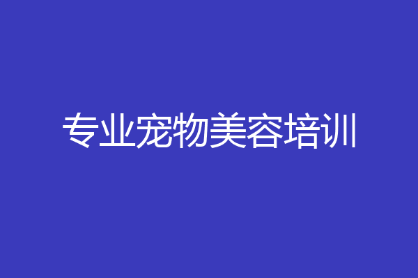 专业宠物美容培训
