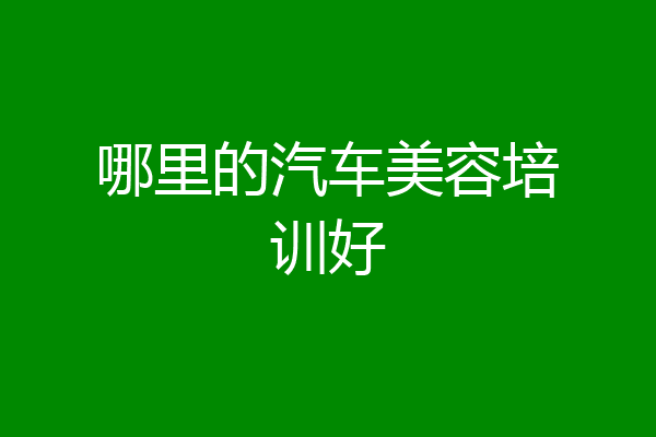 哪里的汽车美容培训好