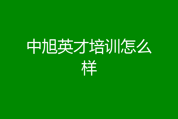 中旭英才培训怎么样