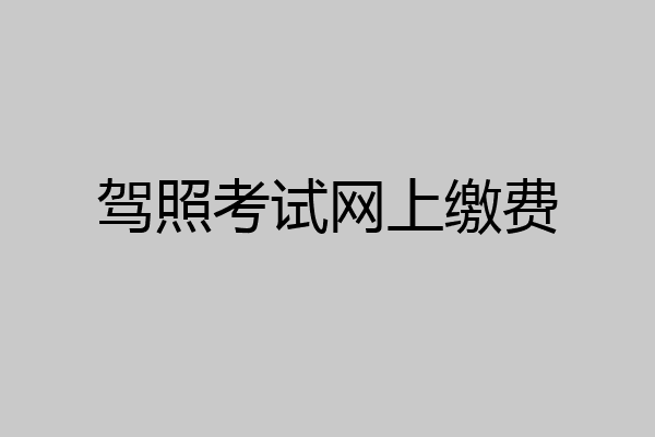 驾照考试网上缴费