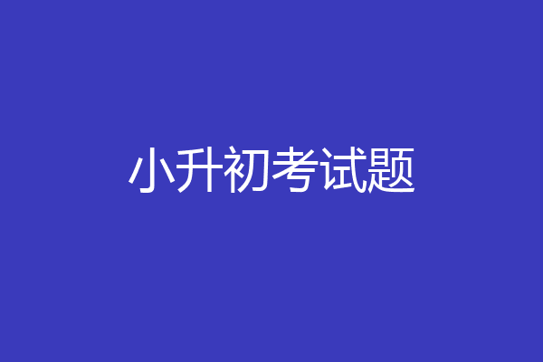 小升初考试题