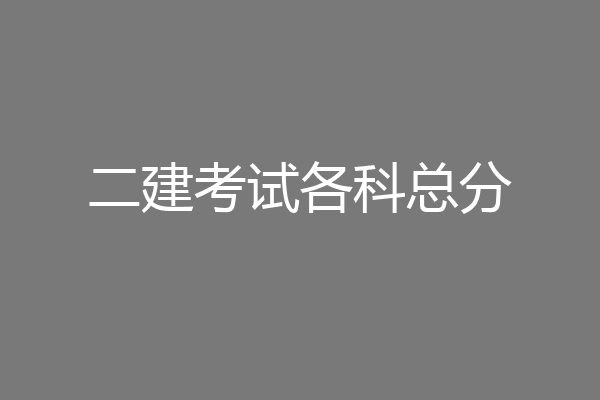 二建考试各科总分