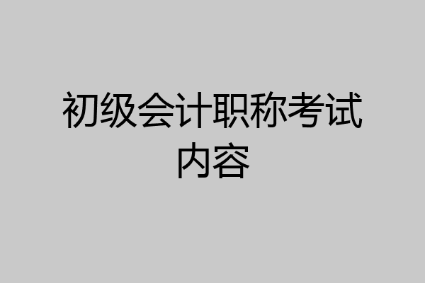 初级会计职称考试内容