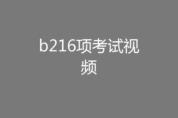 b216项考试视频