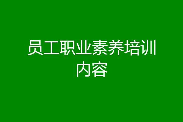 员工职业素养培训内容