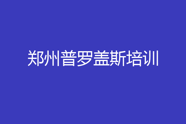 郑州普罗盖斯培训