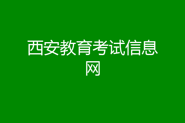 西安教育考试信息网