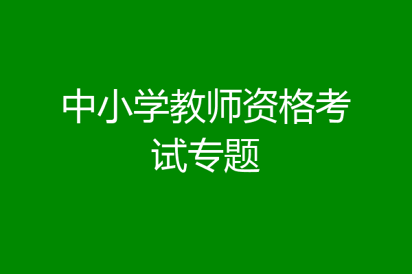 中小学教师资格考试专题